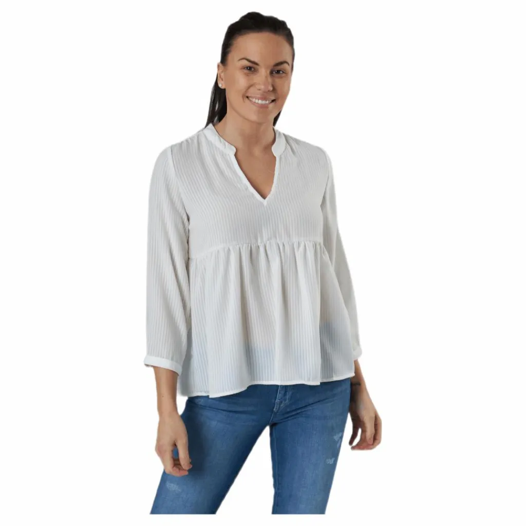 Bloom 3/4 Top Wvn White*Only Hot