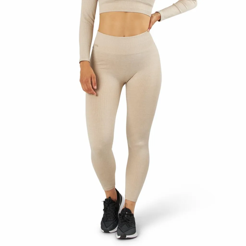 NOUN Bonnie Ribbed Tights Beige Clearance