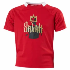 Boys Salah Aeroready Football T-Shirt Vivid Red / Gold Metallic*adidas New