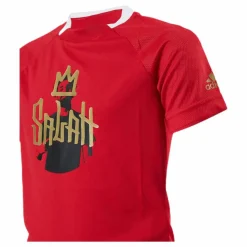Boys Salah Aeroready Football T-Shirt Vivid Red / Gold Metallic*adidas New