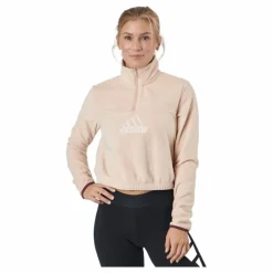 Brand Love Polarfleece Half-Zip Sweatshirt Halo Blush / White / Victory Crimson*adidas Sale