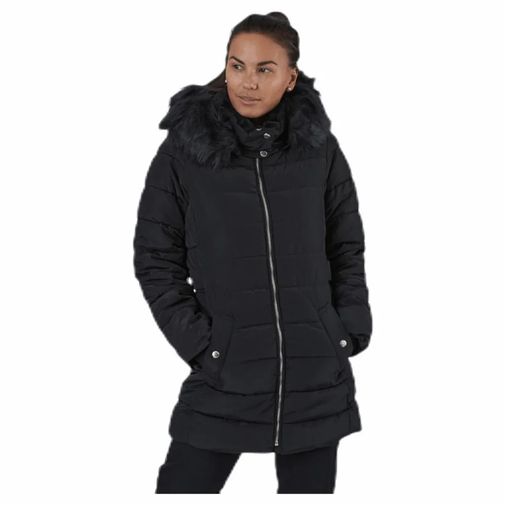 Only Camilla Quilted Coat Cc Otw Black Svart Online