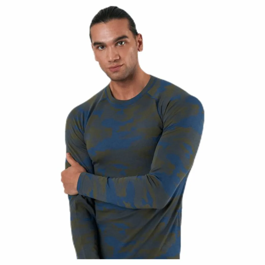 Bula Camo Merino Wool Crew Blue/Green Blå och Grön Discount