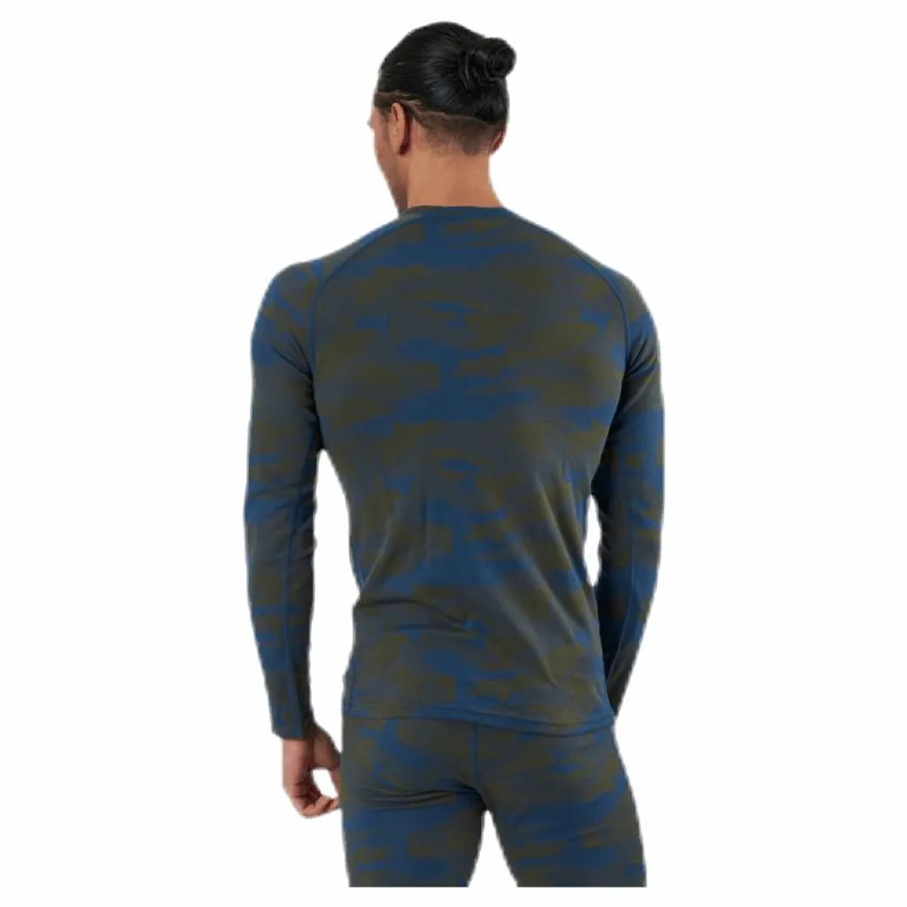 Bula Camo Merino Wool Crew Blue/Green Blå och Grön Discount