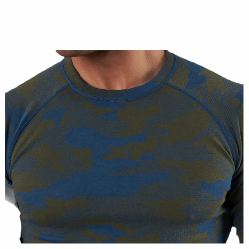 Bula Camo Merino Wool Crew Blue/Green Blå och Grön Discount