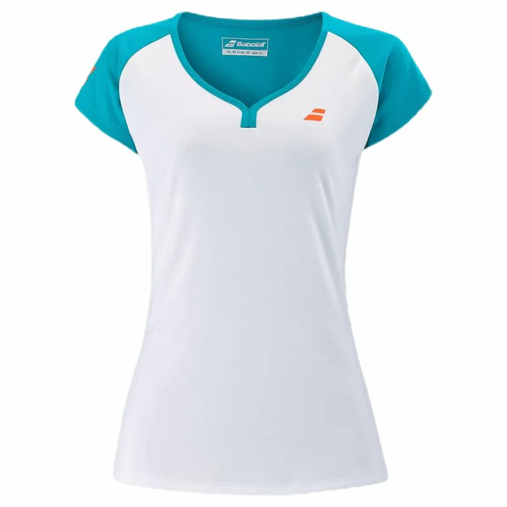 Babolat Cap Sleeve Top Play Blue/White Blå och Vit Best