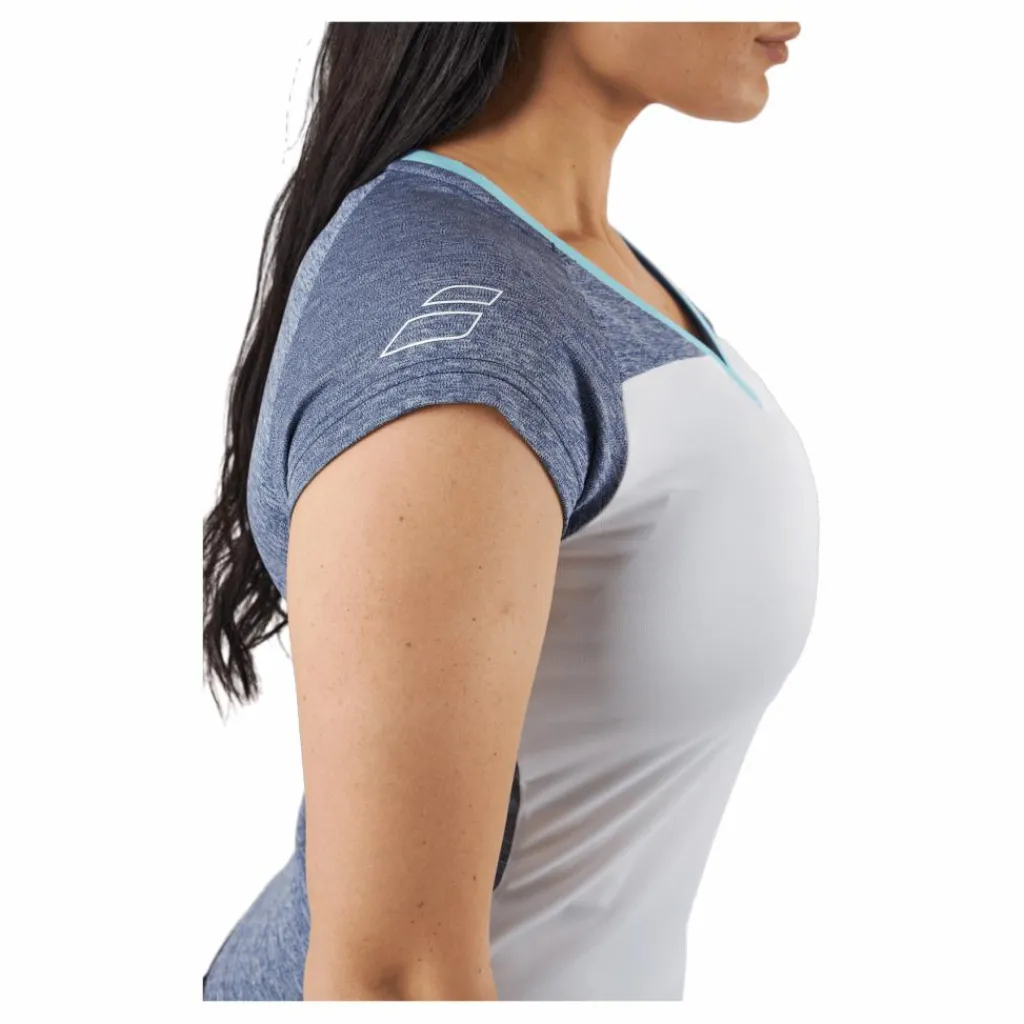 Cap Sleeve Top Play White Blue*Babolat Hot
