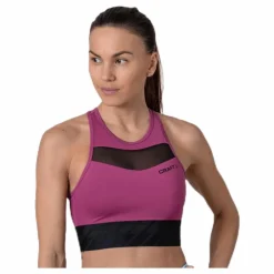 Craft Charge Cropped Mesh Singlet Purple Lila