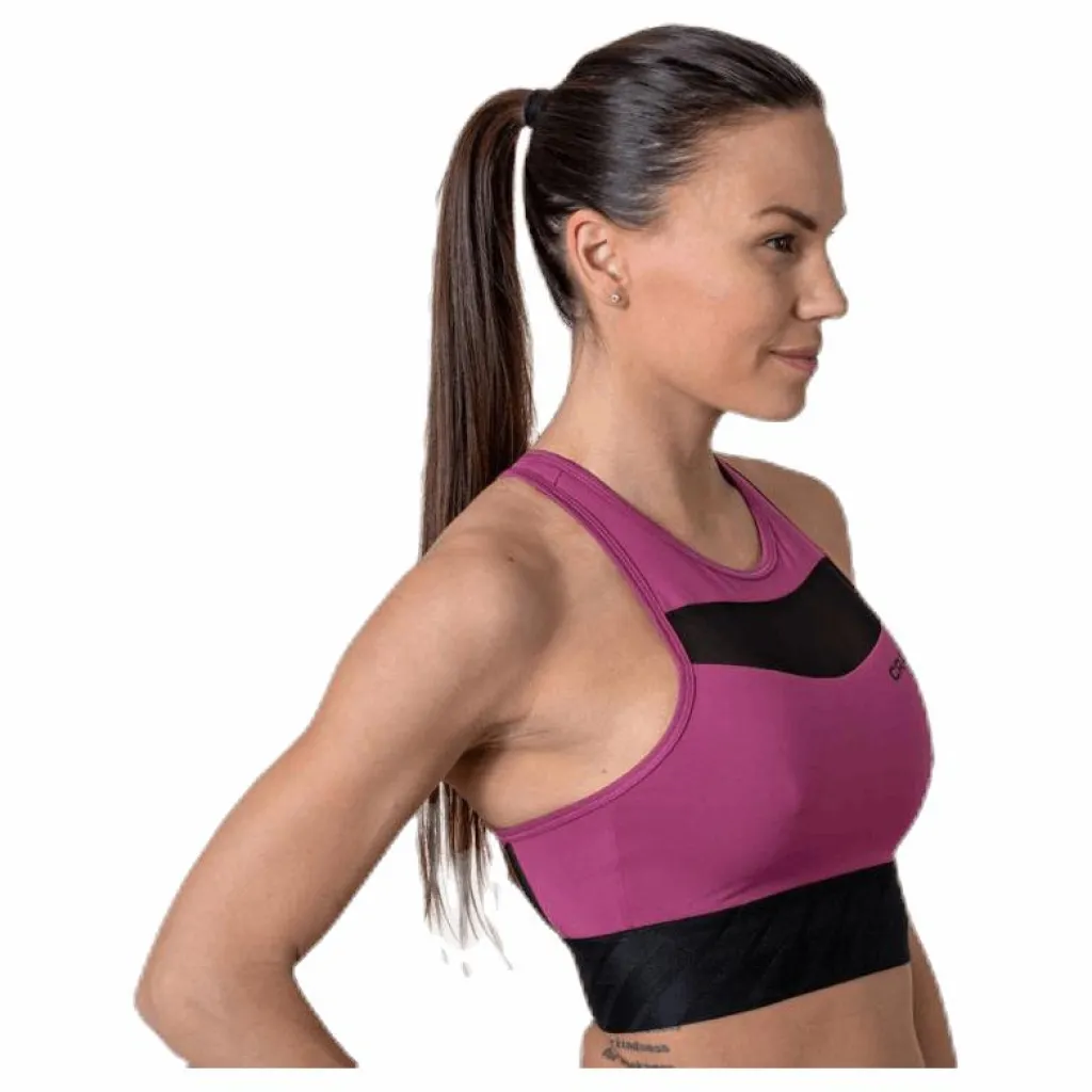 Craft Charge Cropped Mesh Singlet Purple Lila