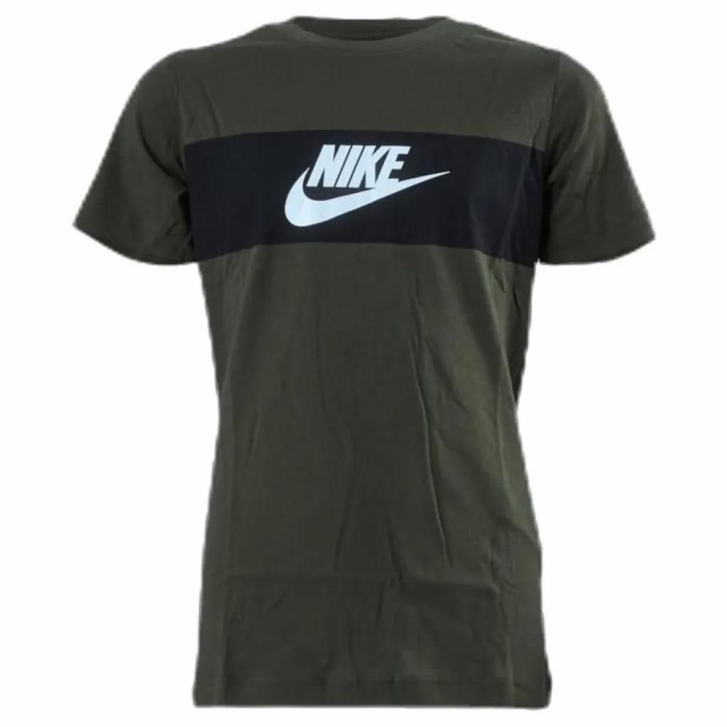 Nike Chest Panel Tee Junior Green Svart Clearance