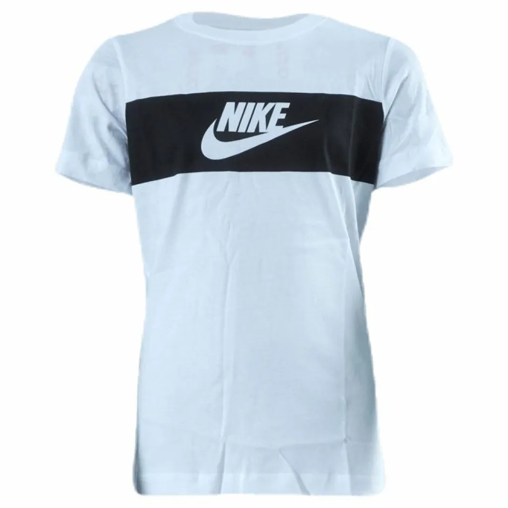 Nike Chest Panel Tee Junior White Vit Clearance