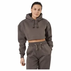 Chill Lounge Cropped Hoodie Taupe*Gavelo Clearance