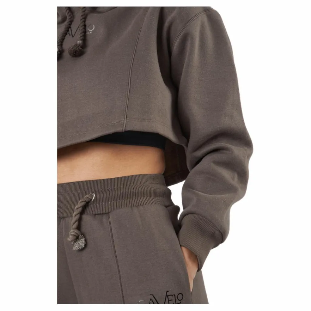 Chill Lounge Cropped Hoodie Taupe*Gavelo Clearance