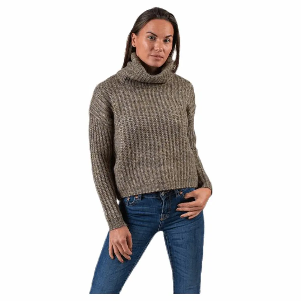 Only Chunky L/S Rollneck Pullover Beige Clearance