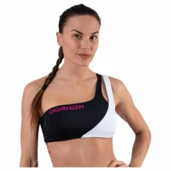 Calvin Klein Ck Blocking One Shoulder Bandeau Black Svart Hot