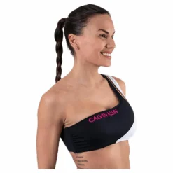 Calvin Klein Ck Blocking One Shoulder Bandeau Black Svart Hot