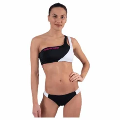 Calvin Klein Ck Blocking One Shoulder Bandeau Black Svart Hot