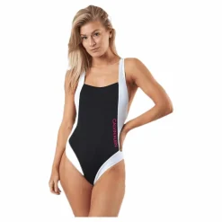 Ck Blocking Plunge Back Swimsuit Black*Calvin Klein Clearance
