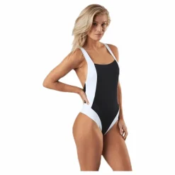 Ck Blocking Plunge Back Swimsuit Black*Calvin Klein Clearance