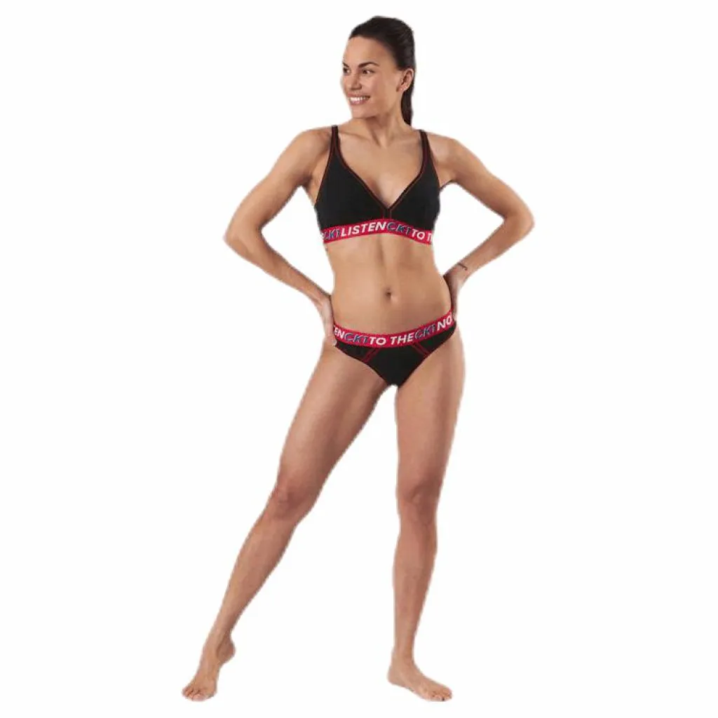 Ck One Listen Unlined Bralette Black/Red*Calvin Klein Outlet