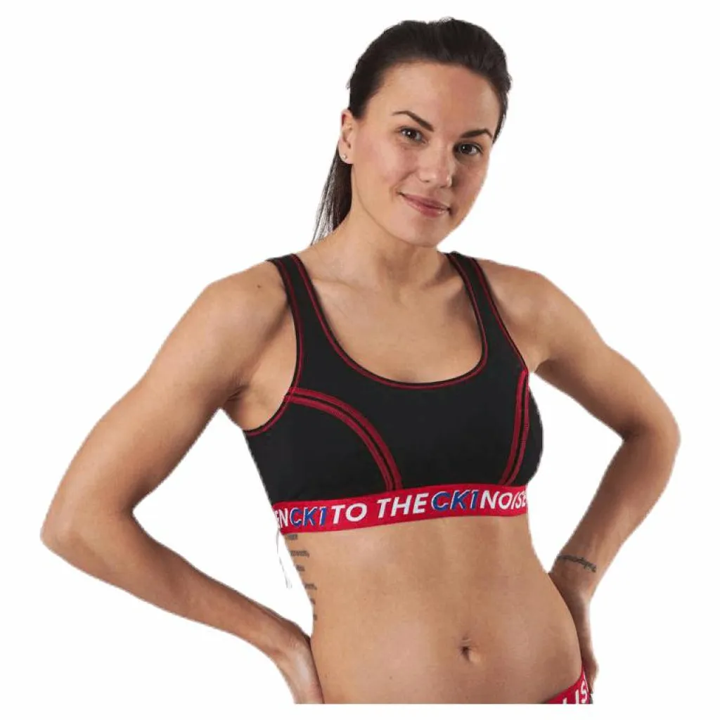 Ck One Listen Unlined Bralette Black/Red*Calvin Klein Hot