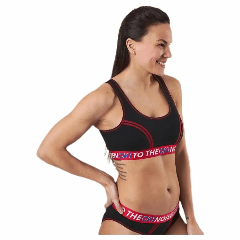 Ck One Listen Unlined Bralette Black/Red*Calvin Klein Hot