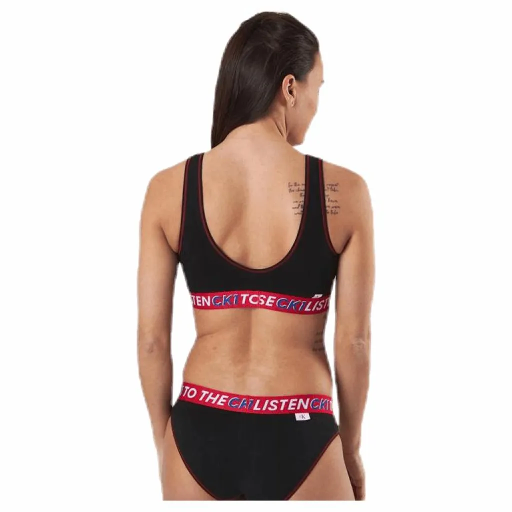 Ck One Listen Unlined Bralette Black/Red*Calvin Klein Hot