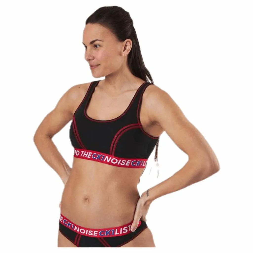 Ck One Listen Unlined Bralette Black/Red*Calvin Klein Hot