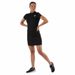 Puma Classics Ribbed Tight Ss Dress Black Svart Hot