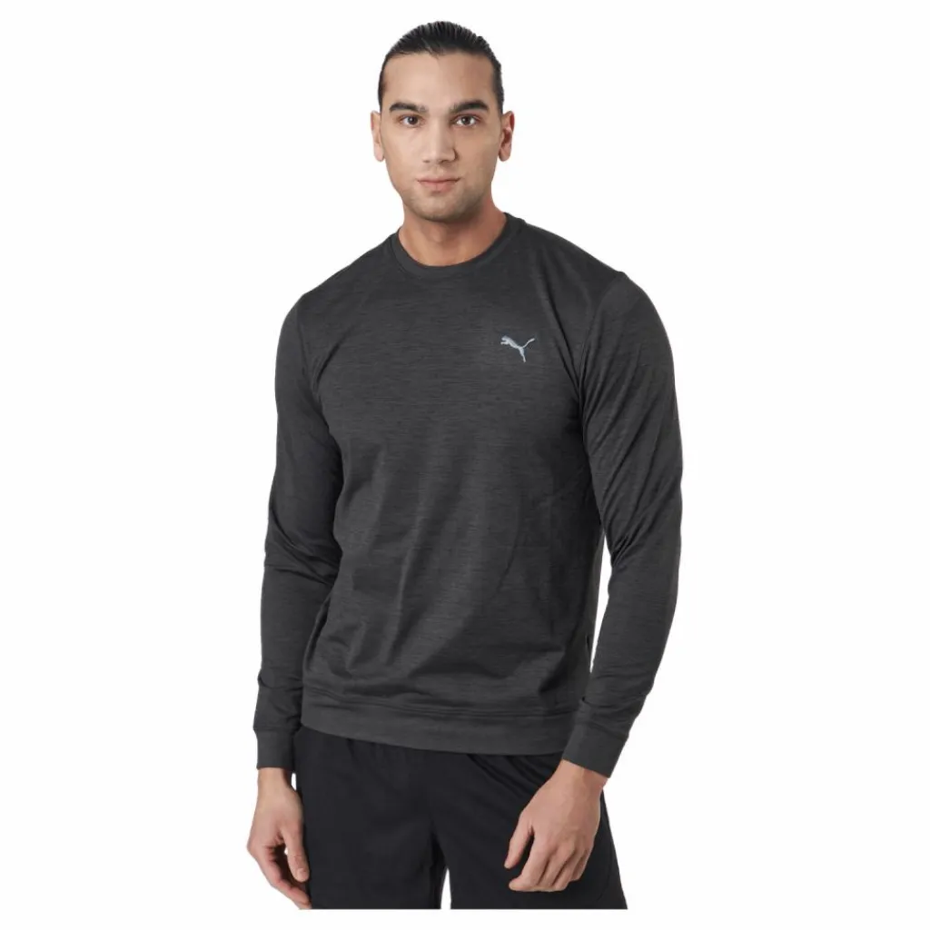 Puma Golf Cloudspun Crewneck Puma Black Heather Grå Discount