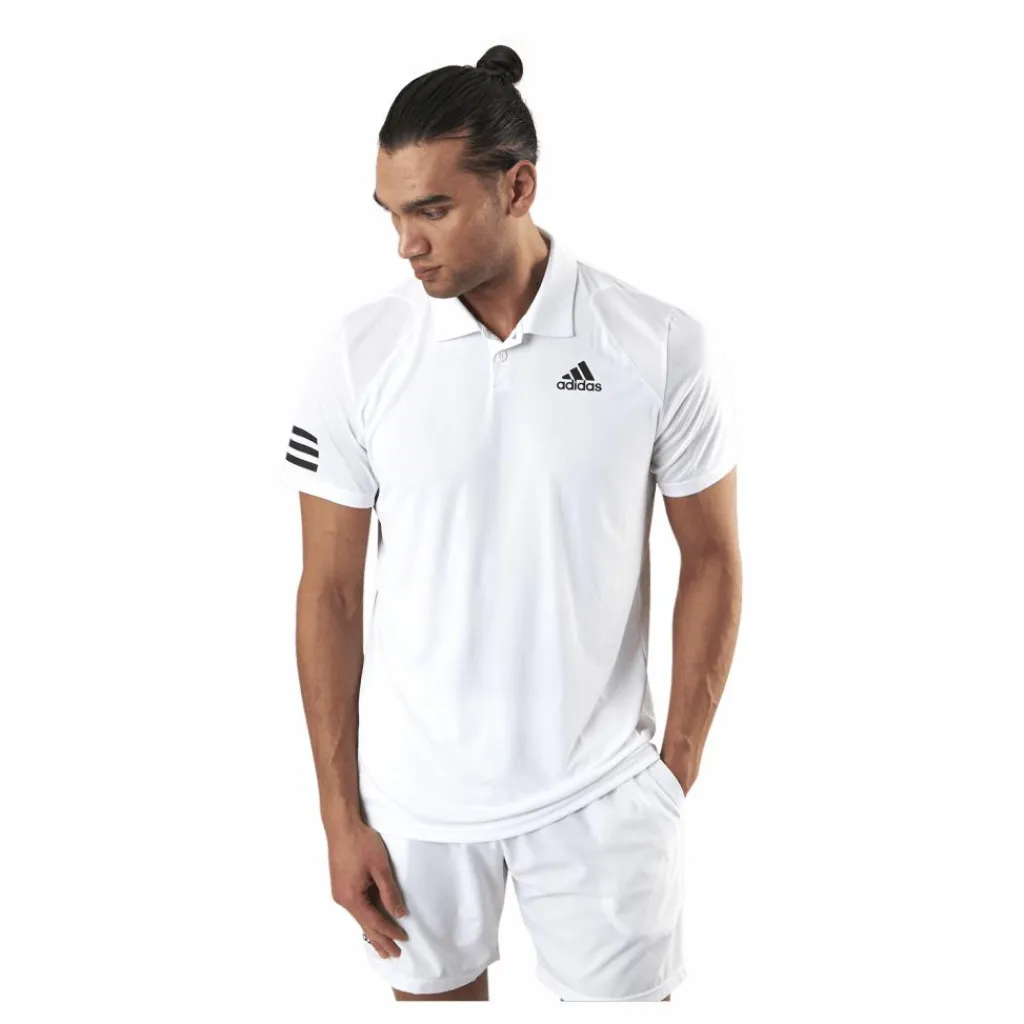 adidas Tennis Club 3-Stripe Polo White Vit Best