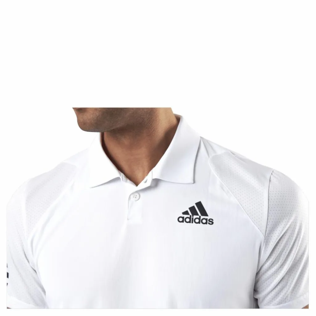 adidas Tennis Club 3-Stripe Polo White Vit Best