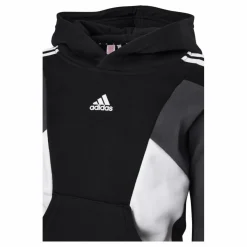 adidas Colorblock 3-Stripes Hoodie Black Svart Sale
