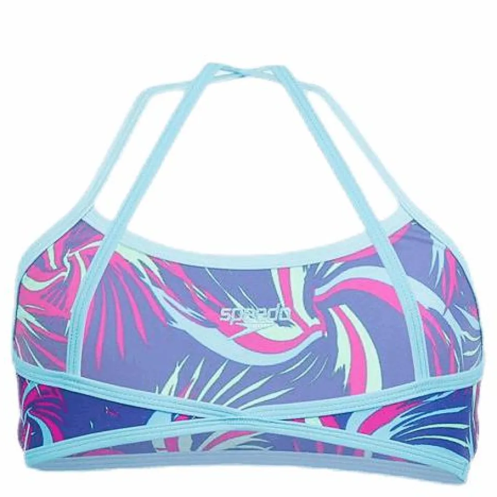 Speedo Colour Melt Allover Crop 2 Piece Blue Blå Best
