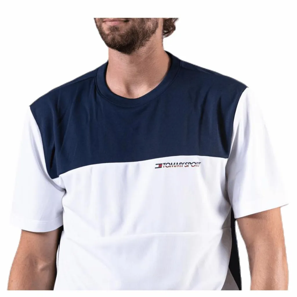 Colourblock Logo Tee White*Tommy Hilfiger Sport Discount