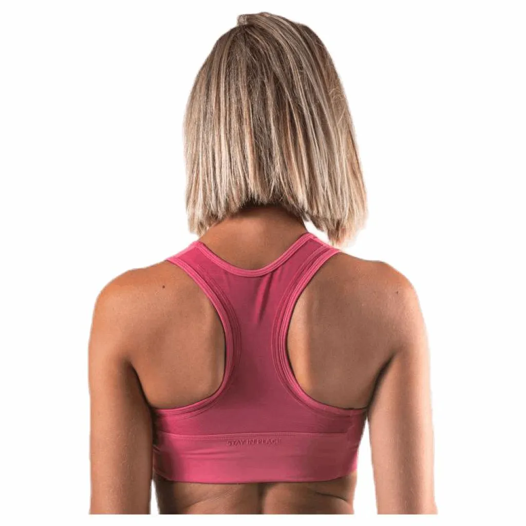 Stay in place Compression Sports Bra C/D Pink Rosa