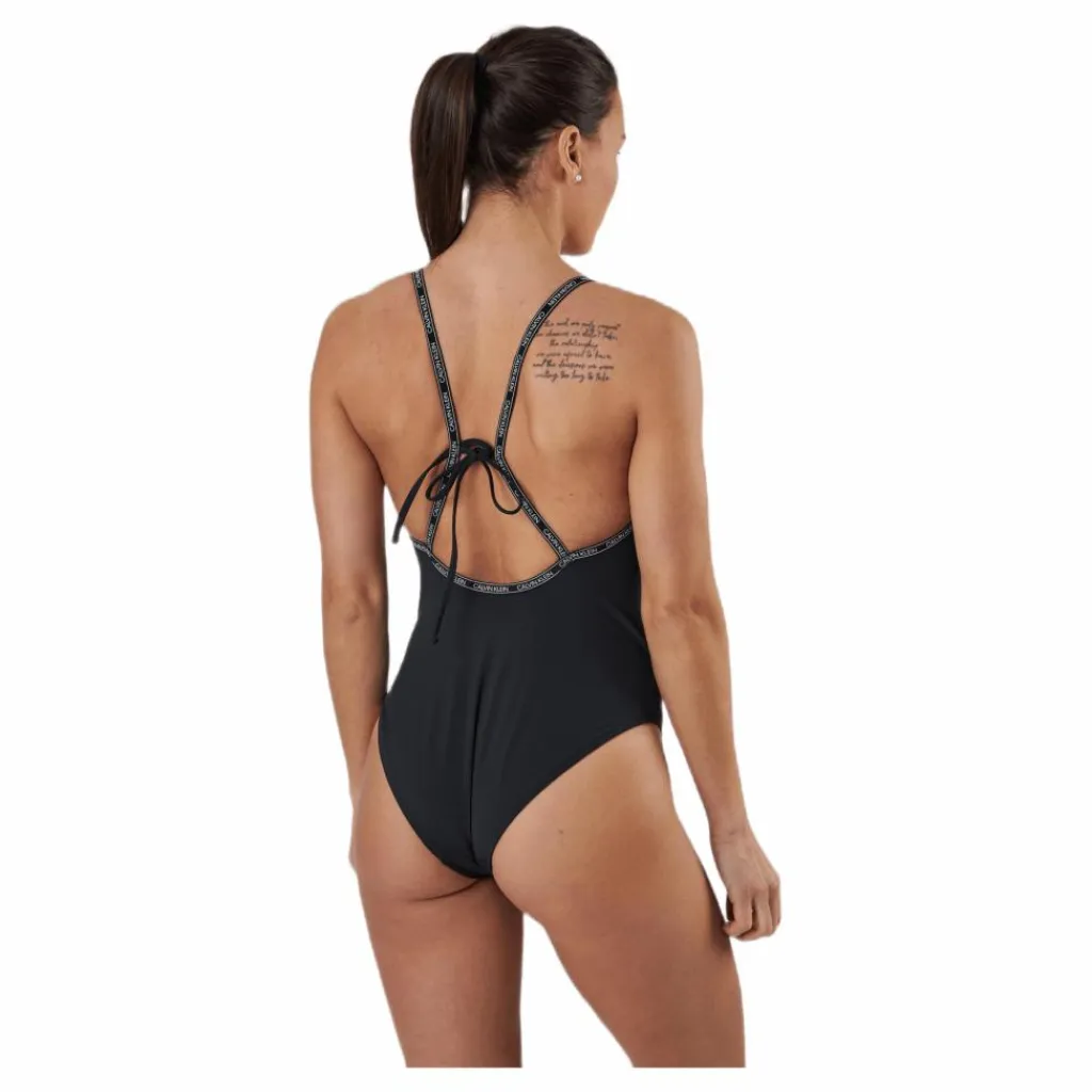 Core Logo Tape Square Neck Swimsuit Black*Calvin Klein Hot