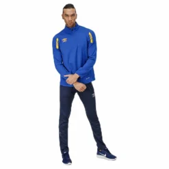 Core Sweat Half Zip Blue/Yellow*Umbro Discount