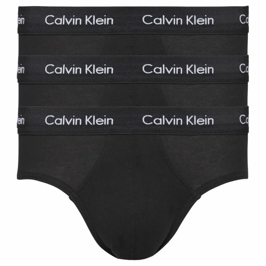 Calvin Klein Cotton Stretch 3P Hip Brief Black Svart Online