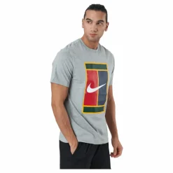 Nike Court Men's Logo Tennis T-shir Dk Grey Heather Grå Hot