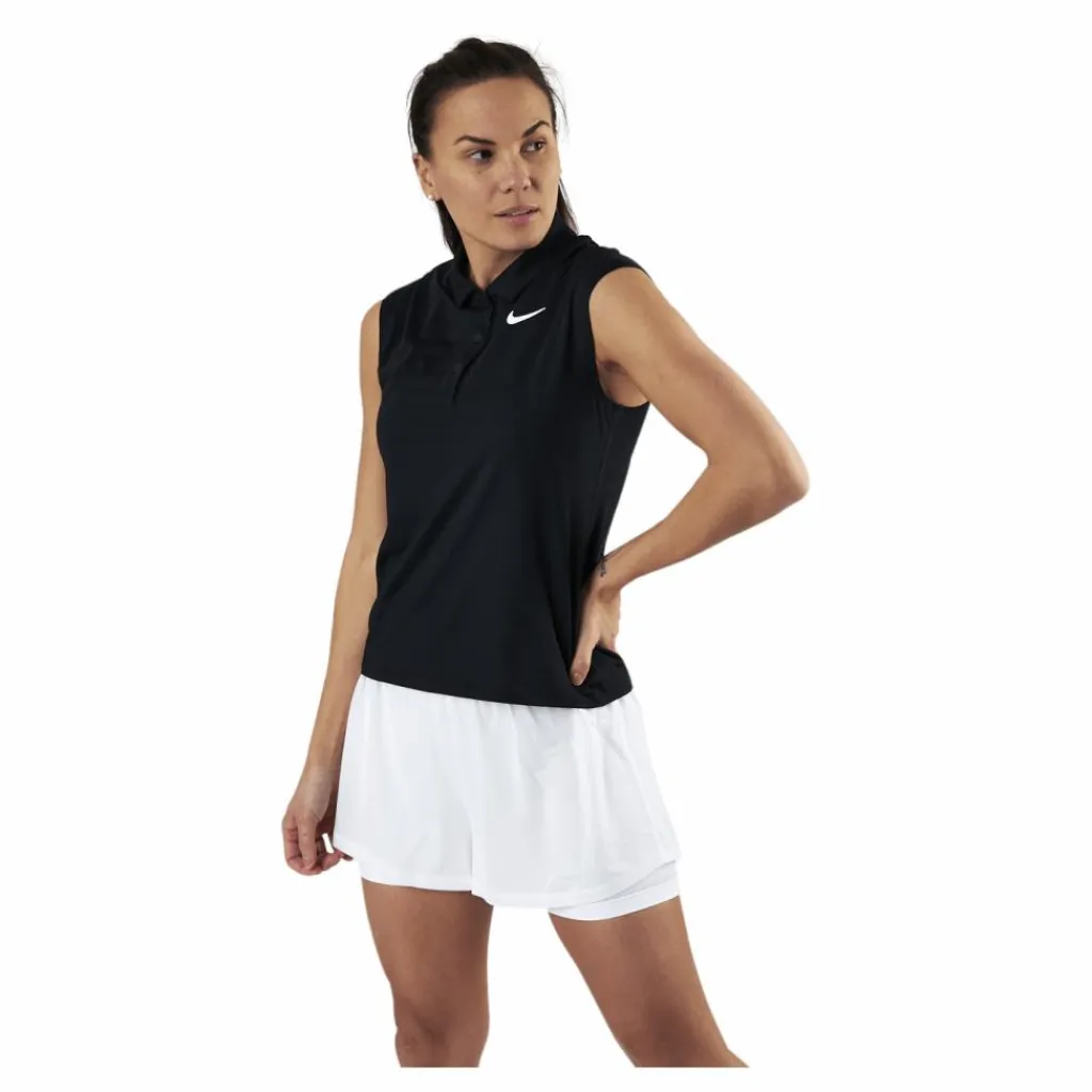 Nike Court Victory Polo White/Black Svart Sale