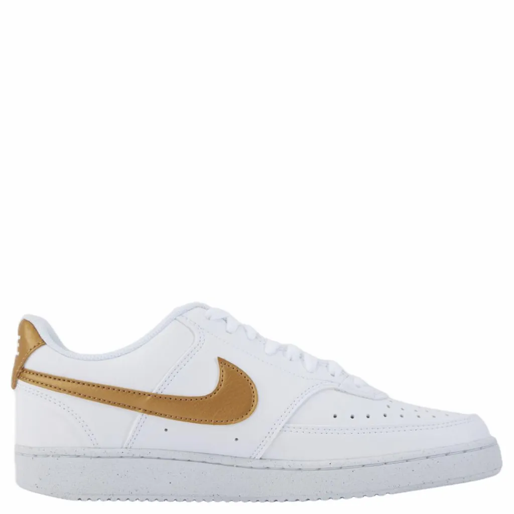 Nike Court Vision Low Next Nature Women's Shoes WHITE/METALLIC GOLD-WHITE Vit New