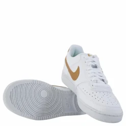 Nike Court Vision Low Next Nature Women's Shoes WHITE/METALLIC GOLD-WHITE Vit New