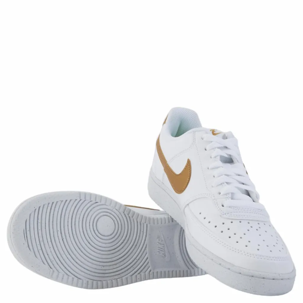 Nike Court Vision Low Next Nature Women's Shoes WHITE/METALLIC GOLD-WHITE Vit New