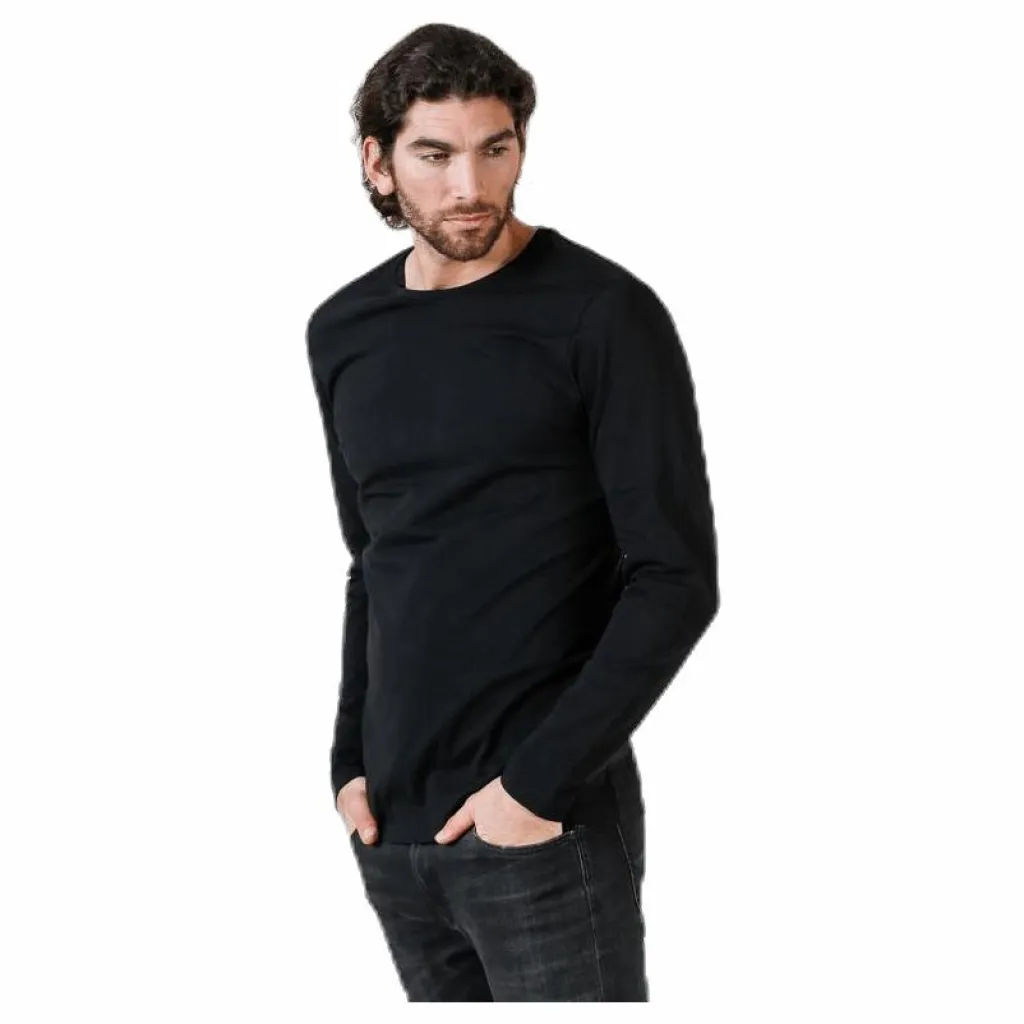 Bread & Boxers Crew Neck Longsleeve Black Svart Outlet