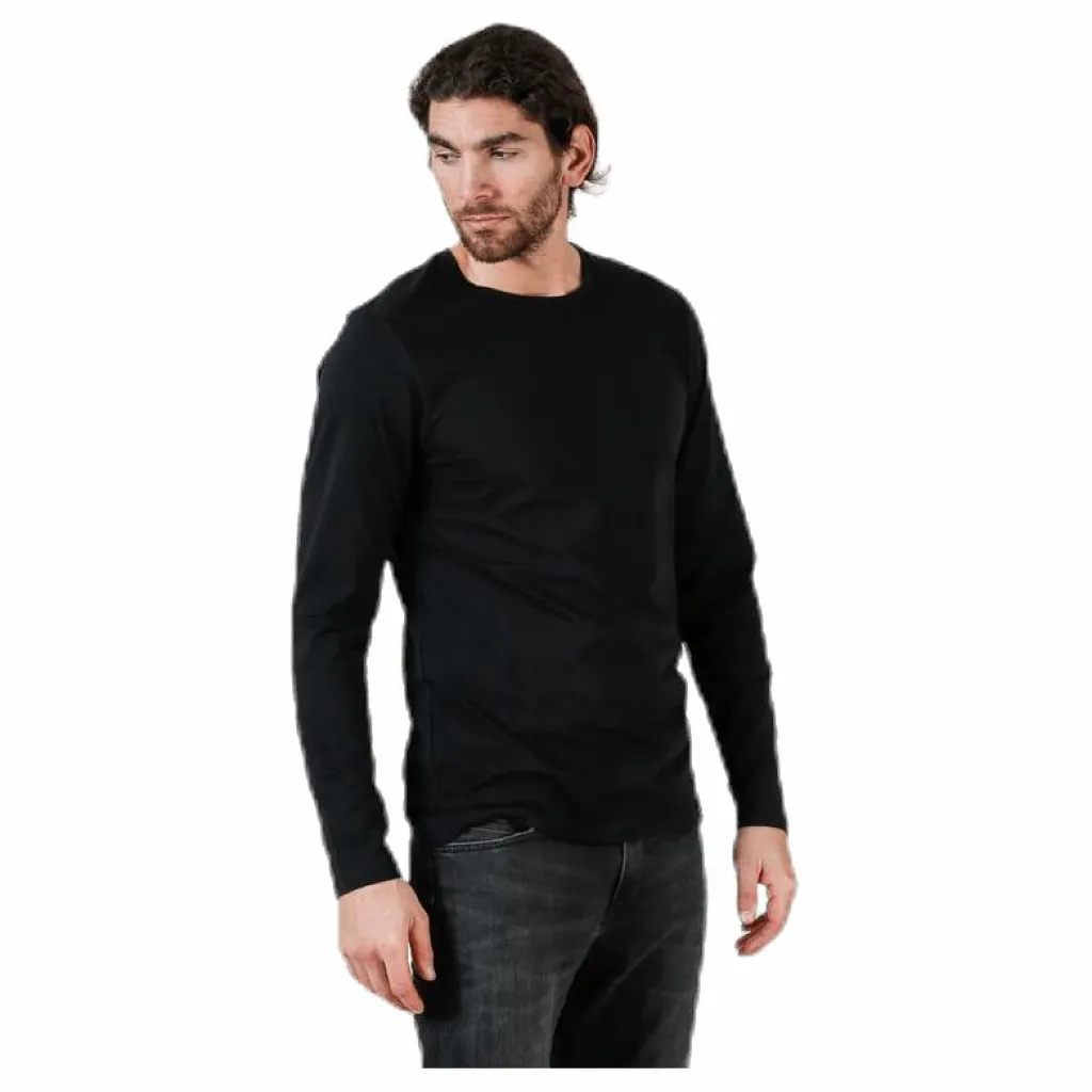 Bread & Boxers Crew Neck Longsleeve Black Svart Outlet