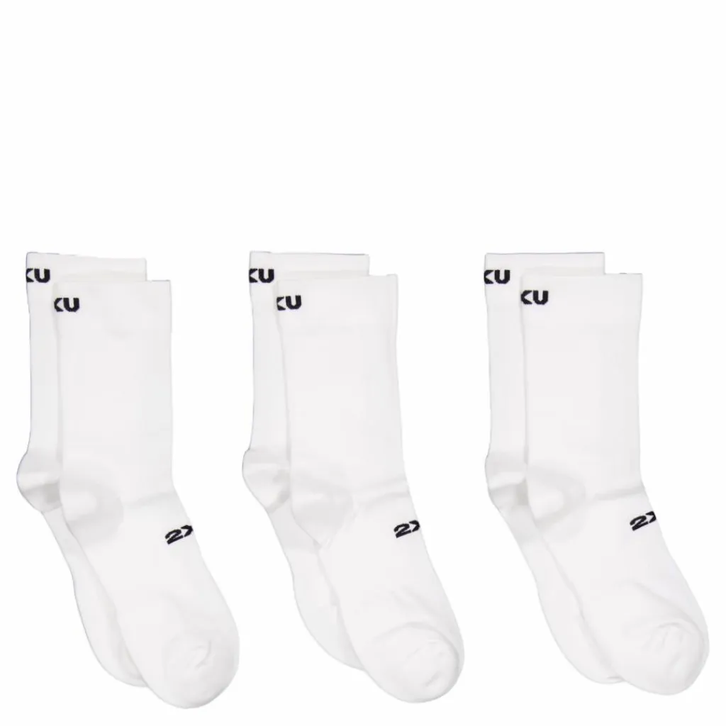 2XU Crew Socks 3 Pack White/black Vit och Svart Discount
