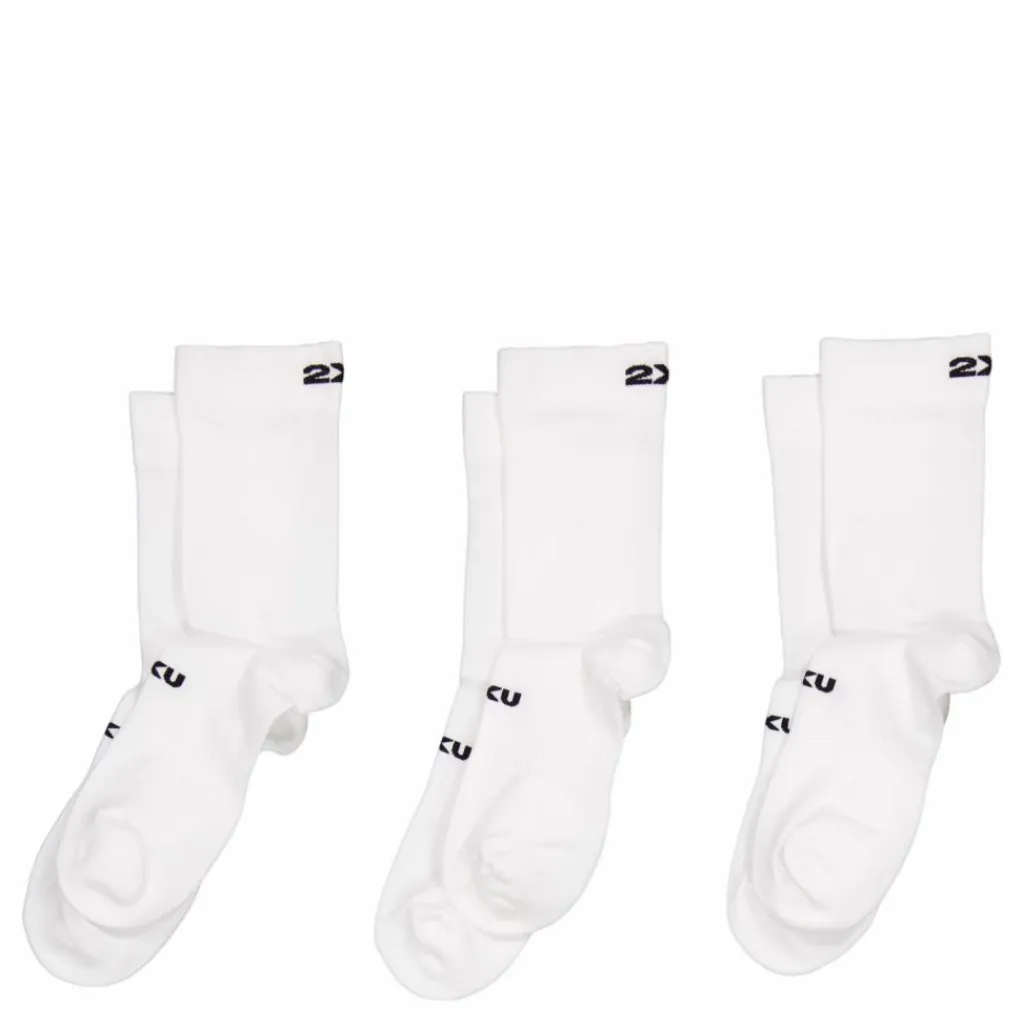 2XU Crew Socks 3 Pack White/black Vit och Svart Discount
