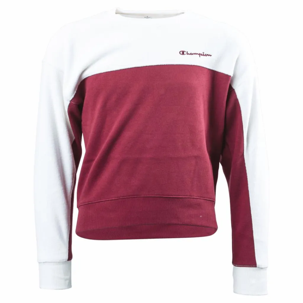 Champion Crewneck Sweatshirt Jr Pink/White Rosa och Vit Discount