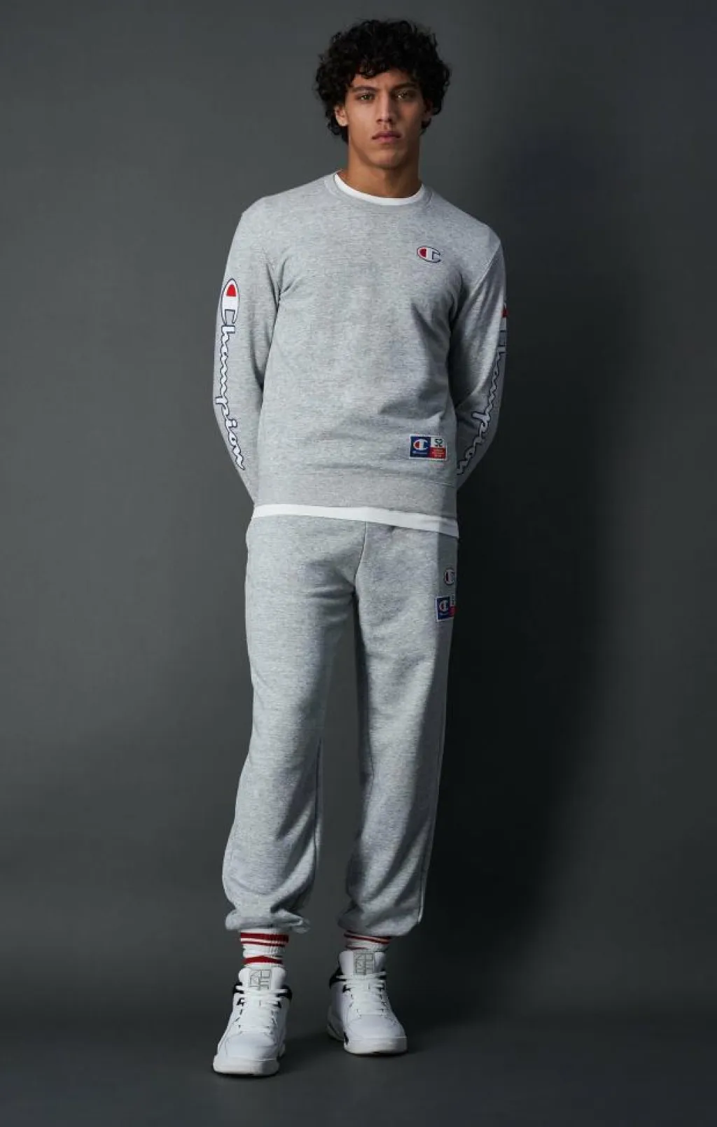 Champion Crewneck Sweatshirt New Oxford Grey Melange Grå New